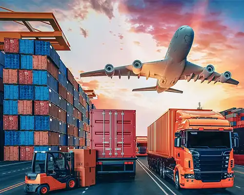 Air, sea, and road freight with container logistics for smart global shipping services in Chennai