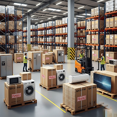 Reliable shipping for appliances, white goods and electronics with warehousing support Chennai.